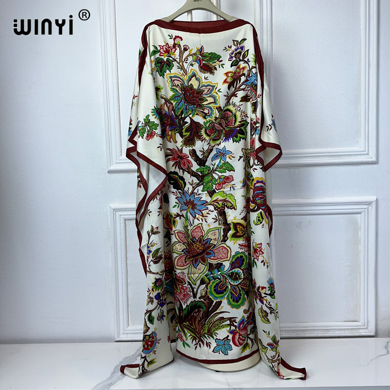 Kaftan Women Boho - Winyi-女性のためのアフリカのカフタンマキシドレス,自由奔放に生きるスタイル,プリント,高品質,ファッショナブル