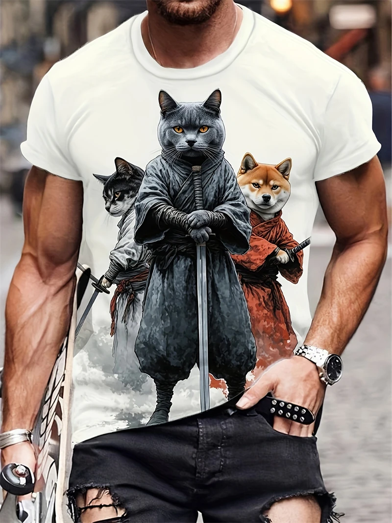Fashion Ethnic Wear For Men - メンズ ポリネシアン トライバル ファーンプリント Tシャツ カジュアル