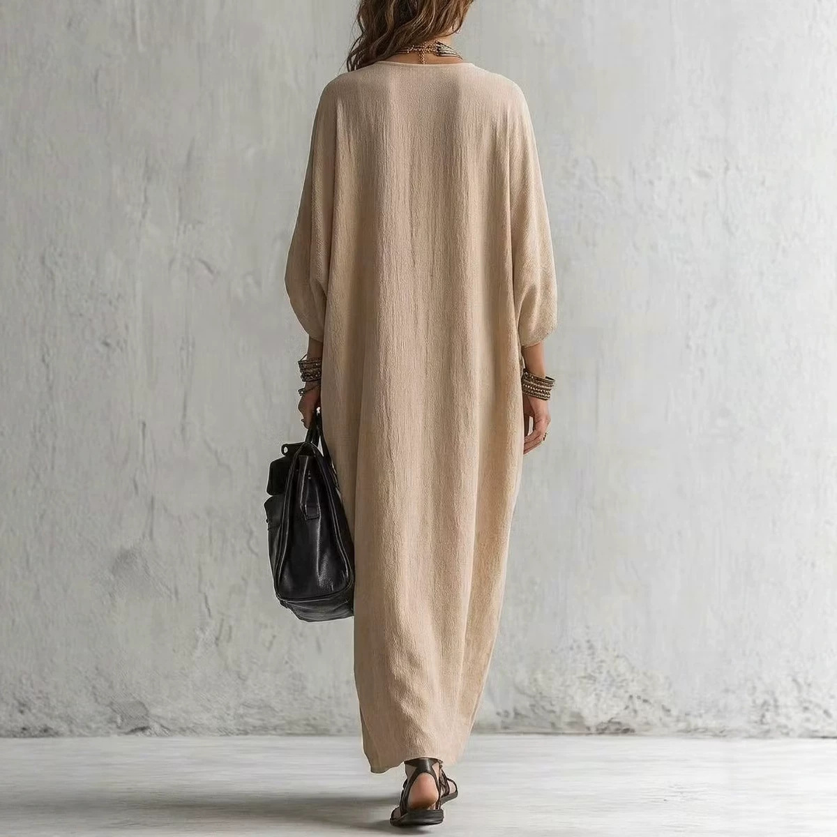 女性用ボヘミアン刺繍カフタンマキシドレス、深いVネック、バッ - Kaftan Women Boho のレビューと価格