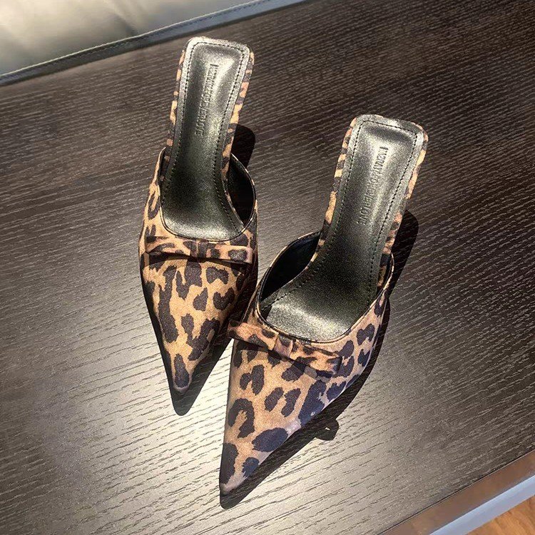 レディース　レオパード柄　ポインテッドトゥ　ハイヒールスリッ - Ethnic And Fashion のレビューと価格
