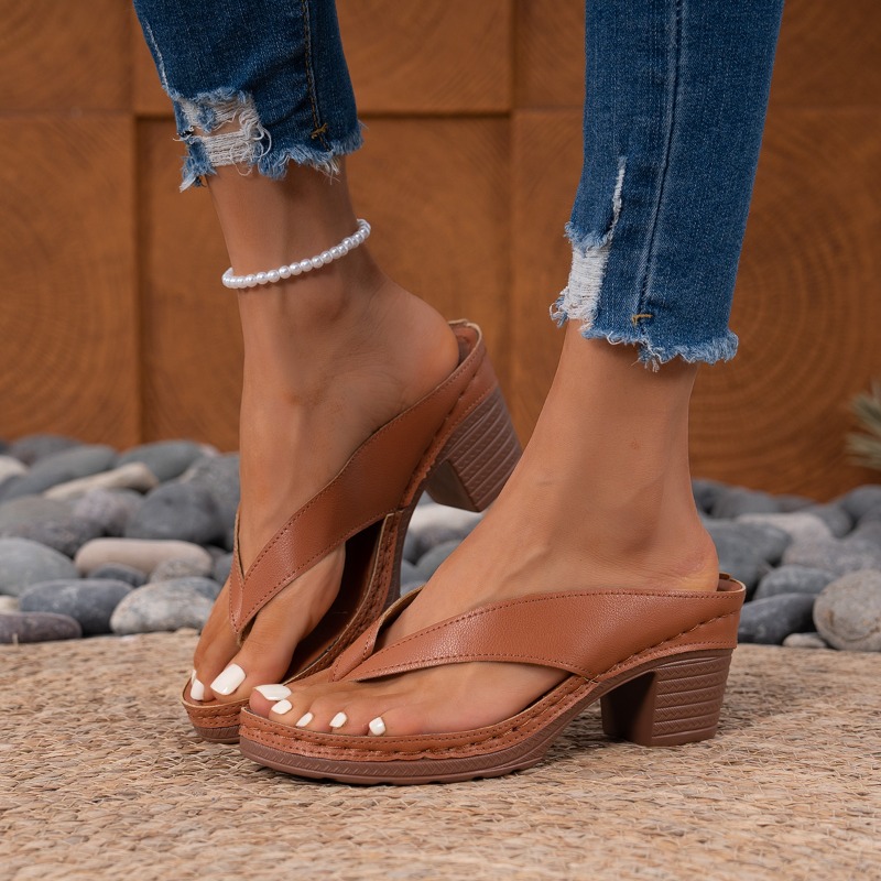 女性のファッショナブルなハイヒールスリッパ、セクシーなトング - Ethnic Modern Fashion のレビューと価格