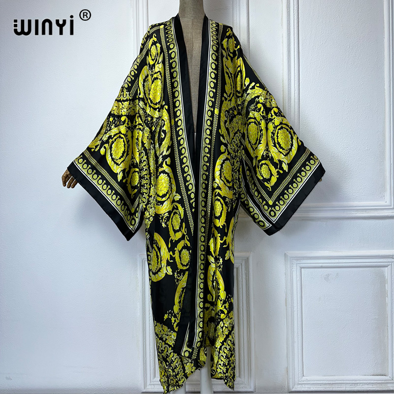 Winyi-ボヘミアンプリントの着物,女性用,カーディガン, - Kaftan Women Boho のレビューと価格
