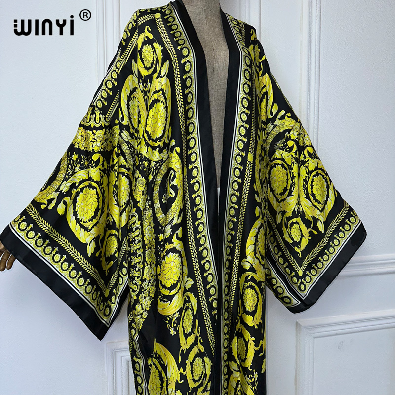 Winyi-ボヘミアンプリントの着物,女性用,カーディガン, - Kaftan Women Boho のレビューと価格