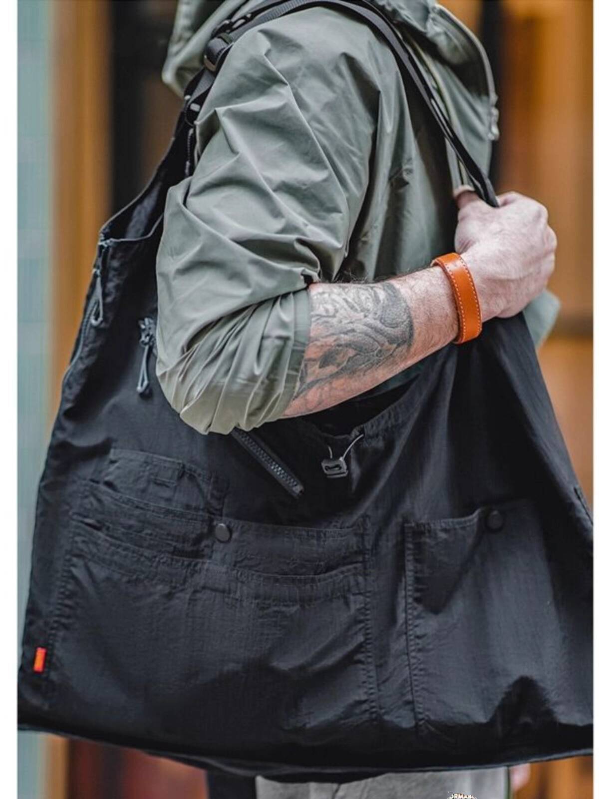 レトロ機能的なカーゴベスト男性ルーズ日本製マルチポケットノー - Haori Japanese Jacket のレビューと価格