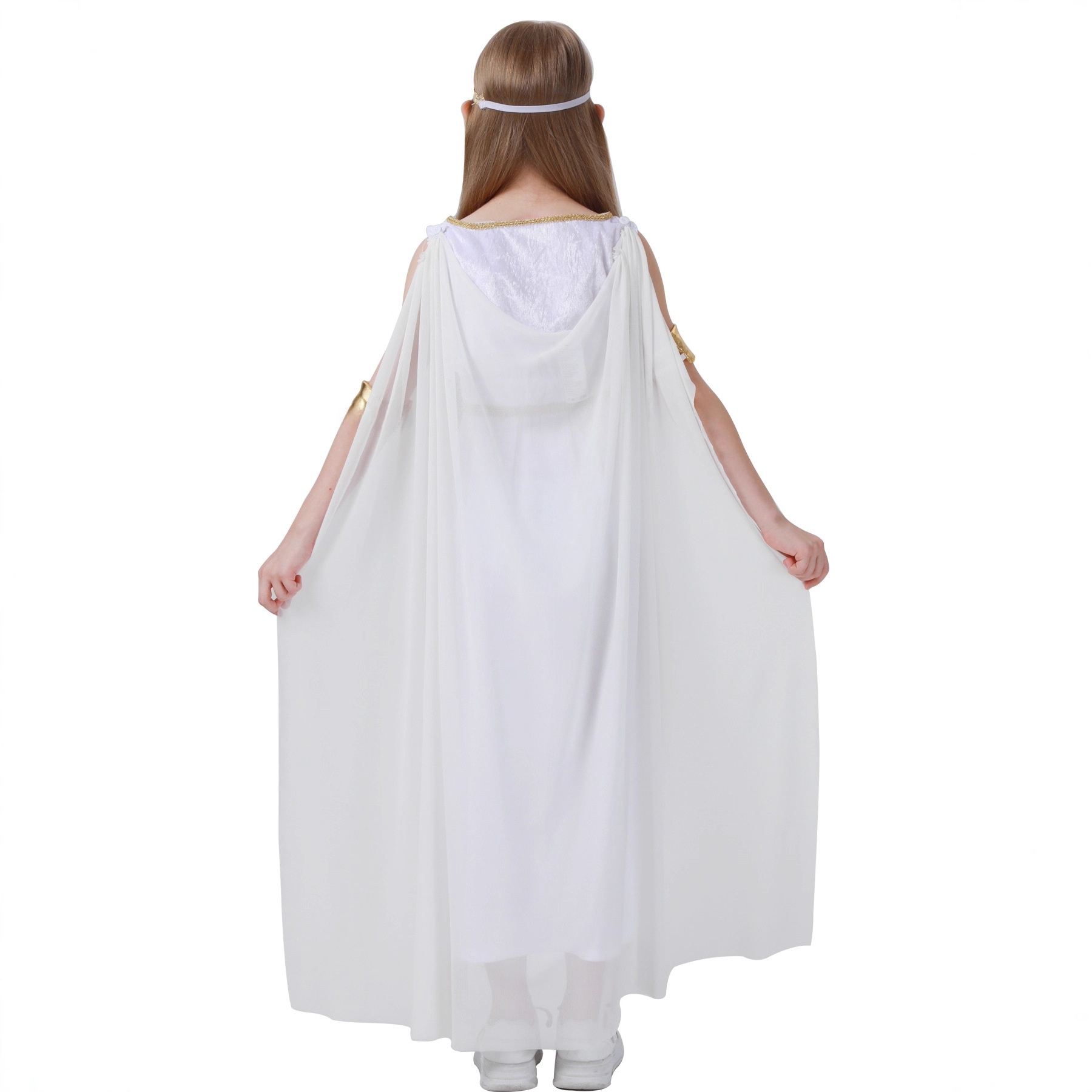 子供用ハイ スリット ホワイト 女神民族衣装ドレス 自由の女 - Ethnic Fashion Wear のレビューと価格