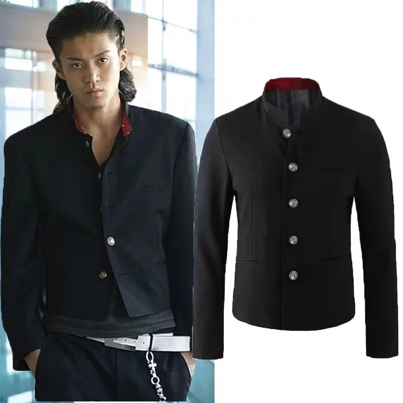 日本映画新カラスゼロ滝屋源氏制服高校コート JK 黒スーツカ - Haori Japanese Jacket のレビューと価格