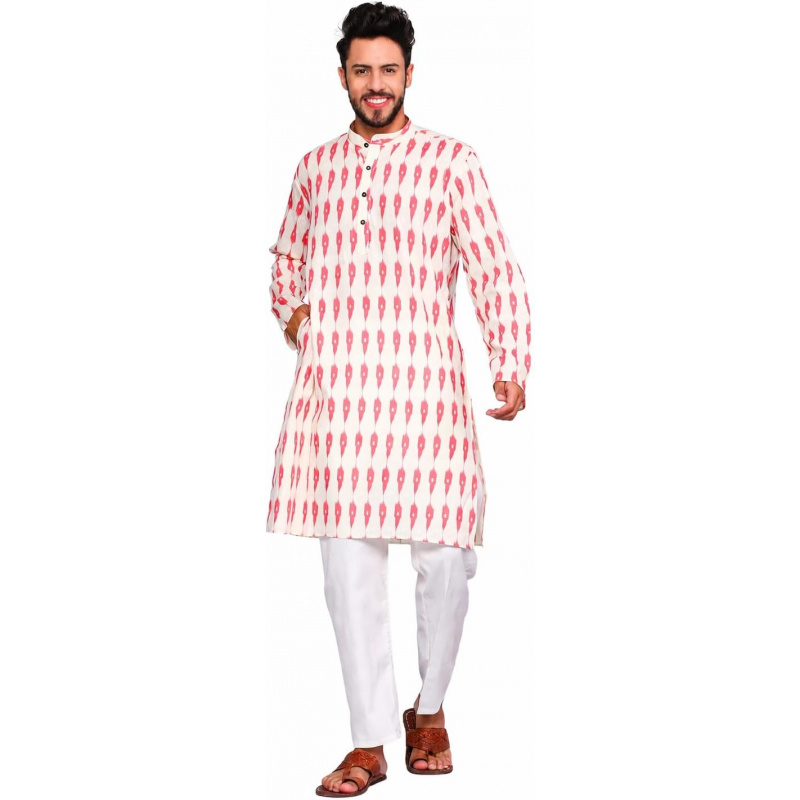 メンズ純綿クルタパジャマセットギフト、プリント入り膝丈カジュ - Kurta Men Cotton のレビューと価格