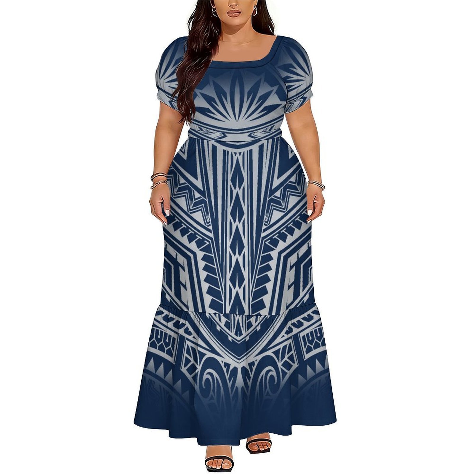 売れ筋 エレガントなVネックロングドレス レディース ポリネ - Ethnic Style Dresses のレビューと価格