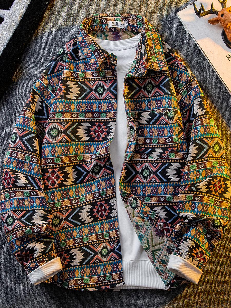 男性用 日本民族風 織りシャツ レトロ ボヘミアン アーティ - Haori Japanese Jacket のレビューと価格