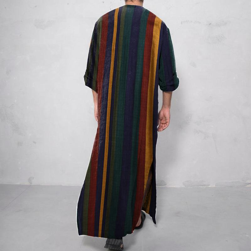 プリント柄ロングメンズシャツ、ロングローブ風エスニック中華風 - Fashion Ethnic Wear For Men のレビューと価格