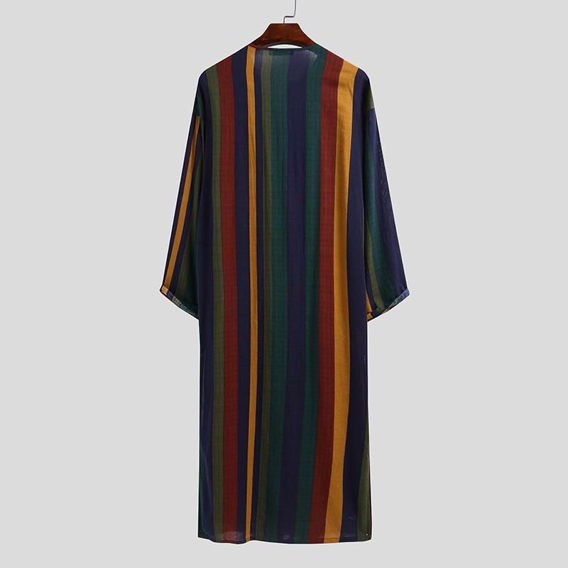 プリント柄ロングメンズシャツ、ロングローブ風エスニック中華風 - Fashion Ethnic Wear For Men のレビューと価格