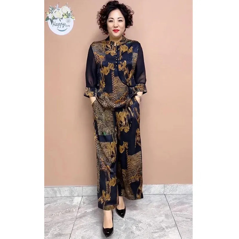 女性用ワイドレッグパンツセット,ルーズフィット,レディースフ - Ethnic Fashion Wear のレビューと価格
