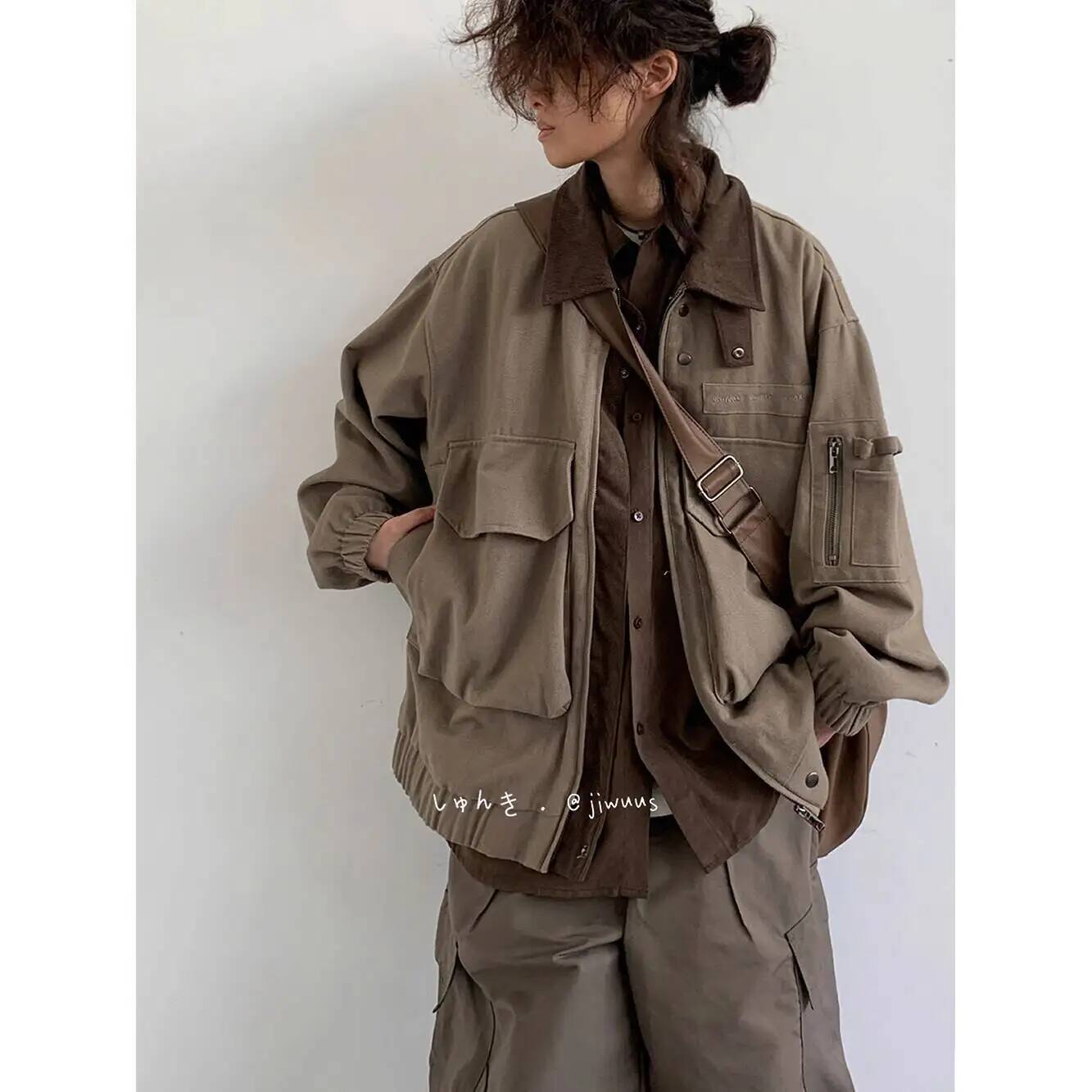 マンジャケット春秋ルーズカーゴジャケット日本製ヴィンテージマ - Haori Japanese Jacket のレビューと価格