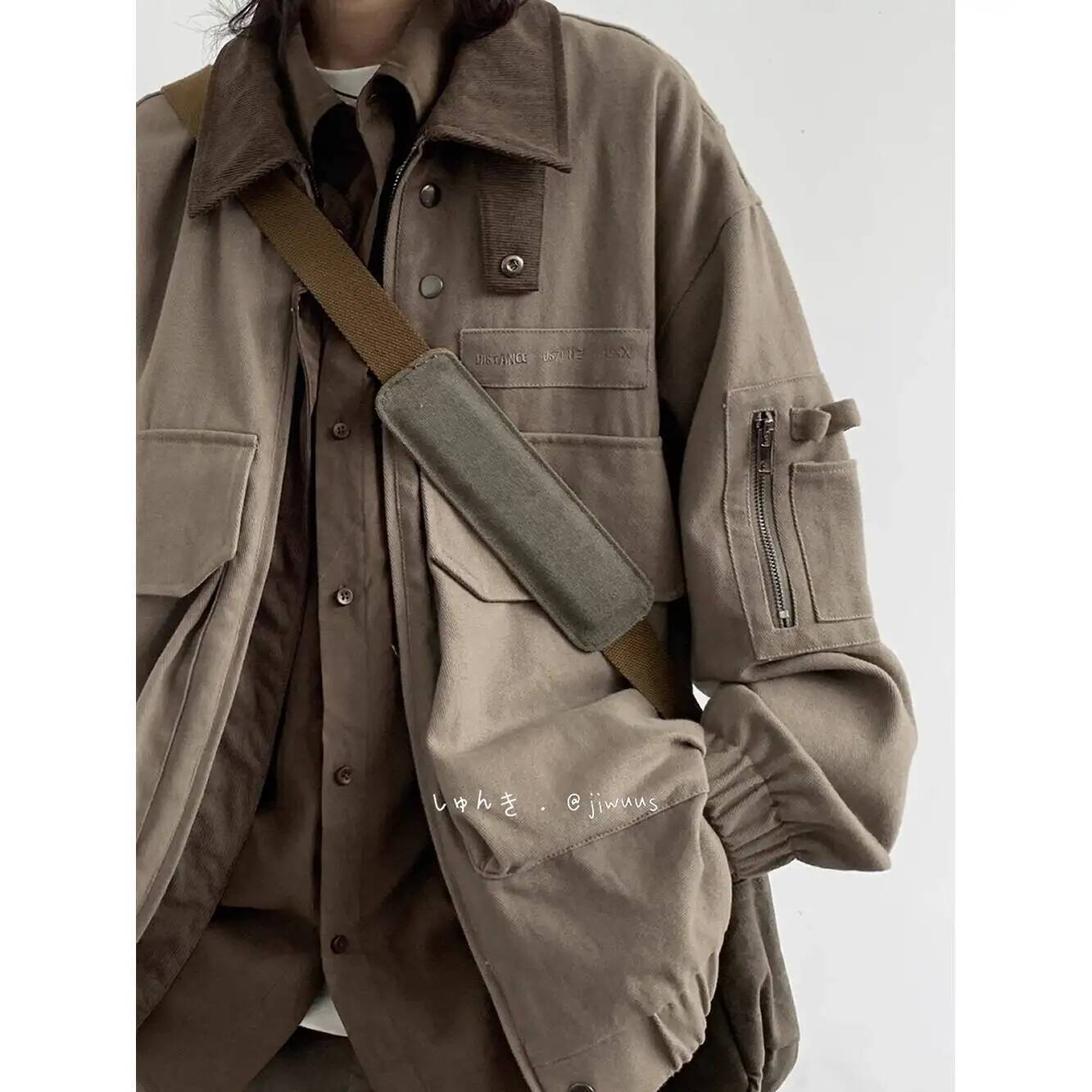 マンジャケット春秋ルーズカーゴジャケット日本製ヴィンテージマ - Haori Japanese Jacket のレビューと価格