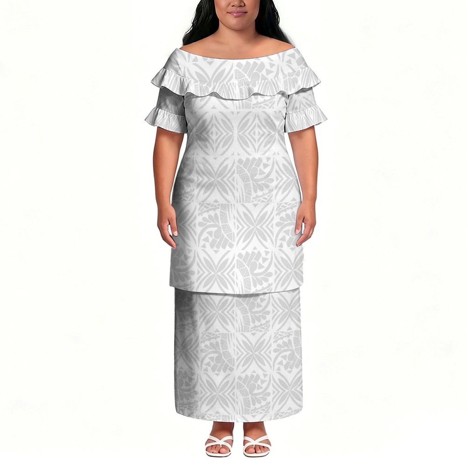 新デザインのポリネシア風エスニック柄半袖ワンピース、ゆったり - Ethnic Style Dresses のレビューと価格