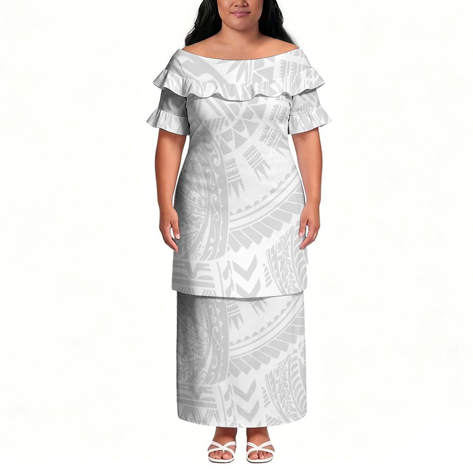 新デザインのポリネシア風エスニック柄半袖ワンピース、ゆったり - Ethnic Style Dresses のレビューと価格