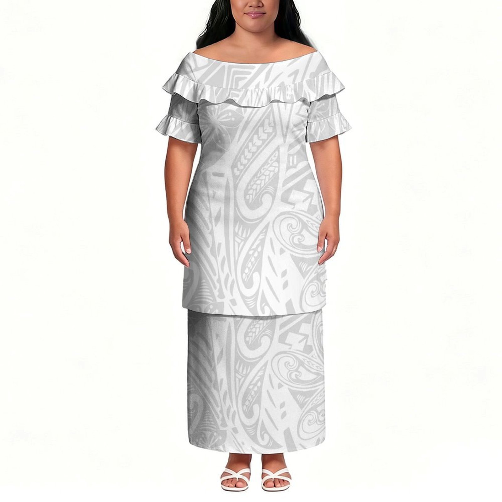 新デザインのポリネシア風エスニック柄半袖ワンピース、ゆったり - Ethnic Style Dresses のレビューと価格