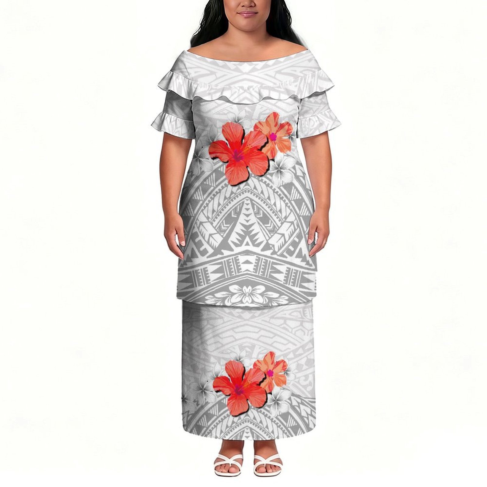 新デザインのポリネシア風エスニック柄半袖ワンピース、ゆったり - Ethnic Style Dresses のレビューと価格