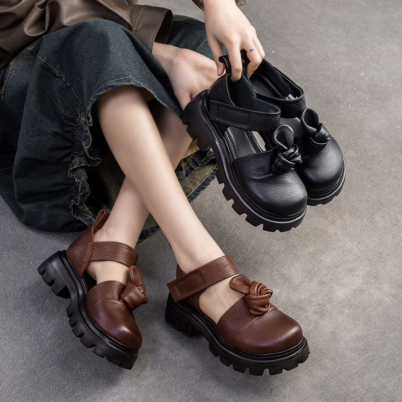 5 センチメートルエスニックノットプラットフォームウェッジ秋 - Ethnic And Fashion のレビューと価格