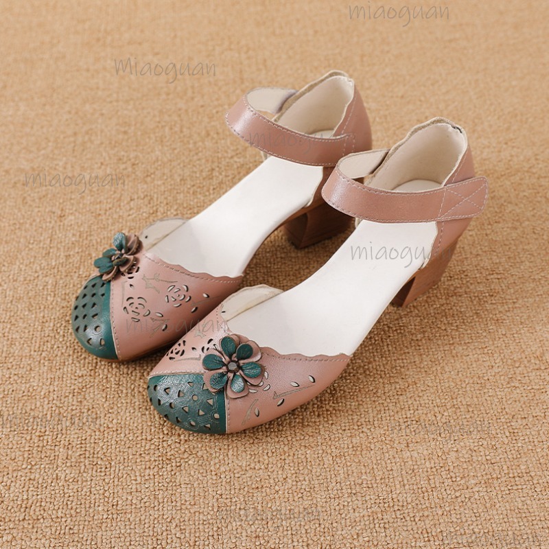 中空カバートゥグラディエーターサンダル花柄装飾アンクルストラ - Ethnic And Fashion のレビューと価格