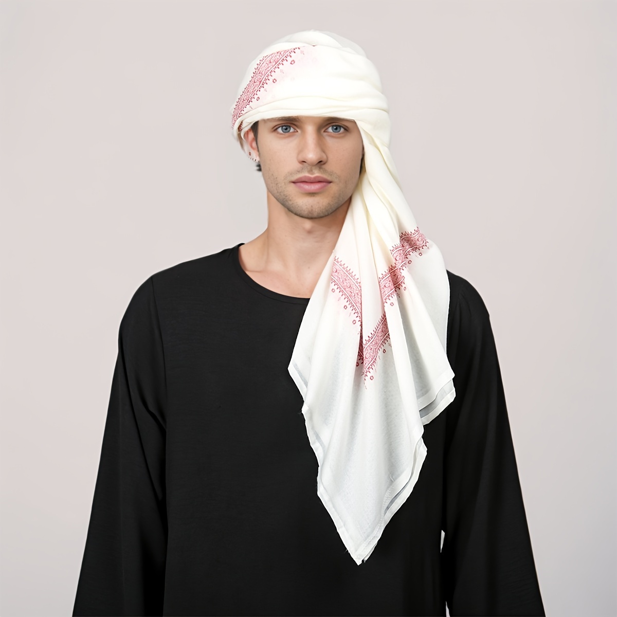 エスニックレトロ柄メンズヘッドスカーフ、カジュアルバンダナ、 - Fashion Ethnic Wear For Men のレビューと価格