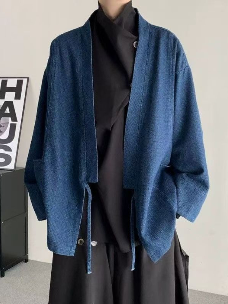 ヴィンテージ和風デニムコート男性女性ユニセックス特大デイリー - Haori Japanese Jacket のレビューと価格