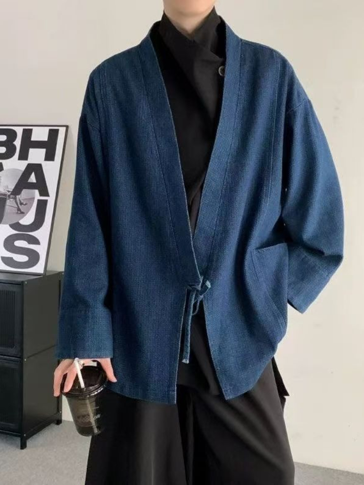 ヴィンテージ和風デニムコート男性女性ユニセックス特大デイリー - Haori Japanese Jacket のレビューと価格