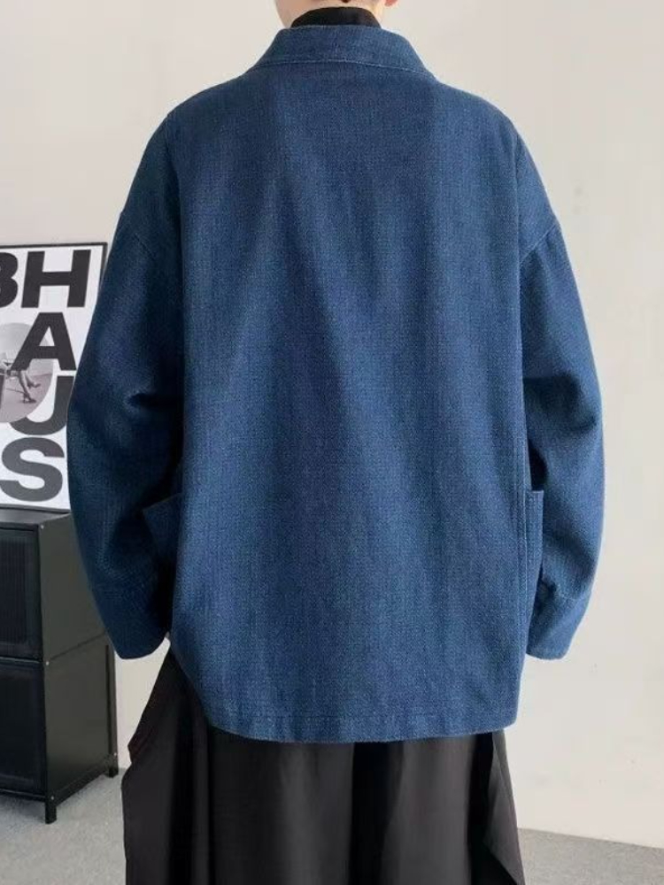 ヴィンテージ和風デニムコート男性女性ユニセックス特大デイリー - Haori Japanese Jacket のレビューと価格