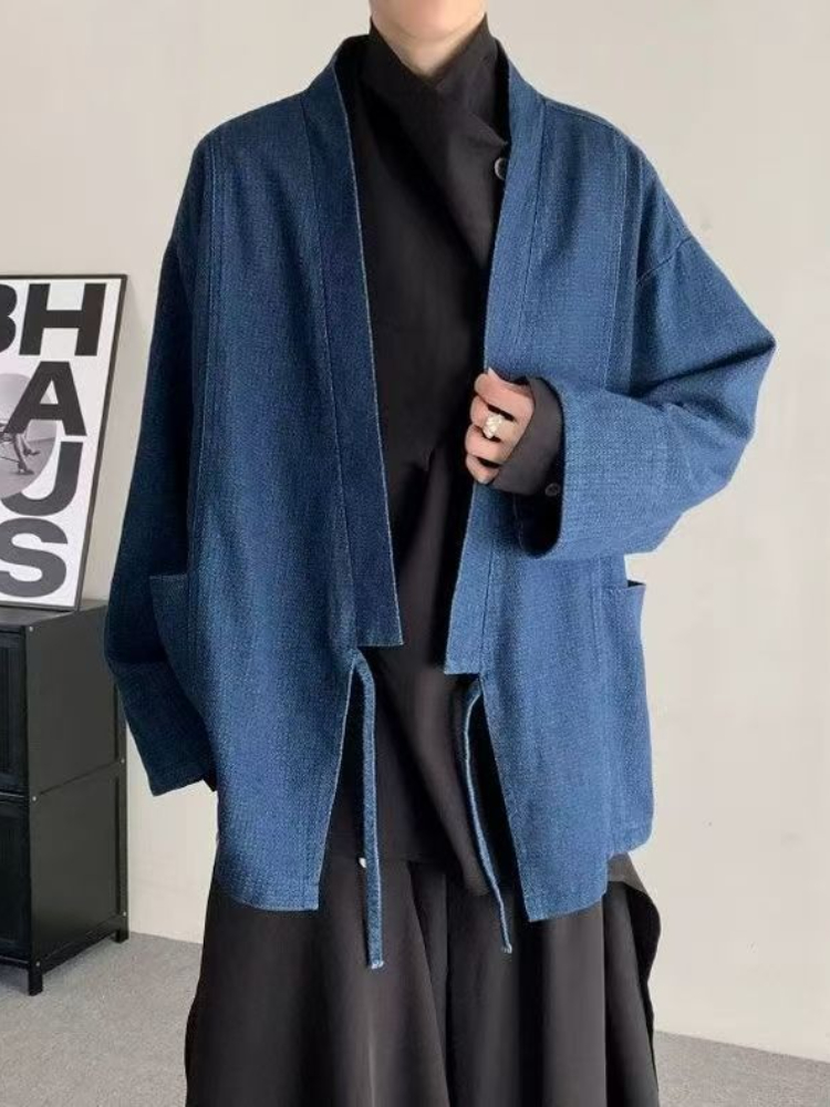 ヴィンテージ和風デニムコート男性女性ユニセックス特大デイリー - Haori Japanese Jacket のレビューと価格