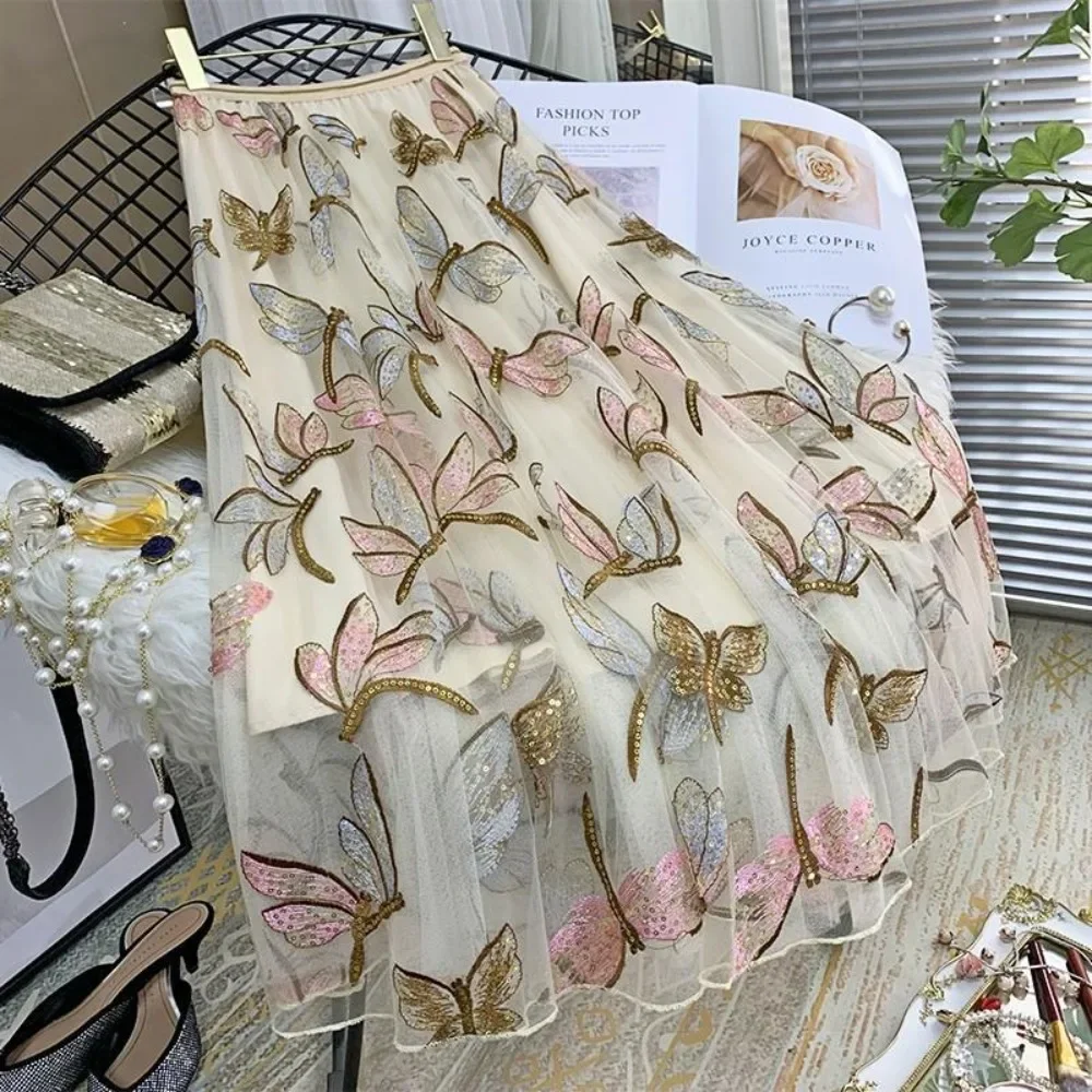 女性のためのエスニックスタイルのロングスカート,刺繍されたス - Y2K Ethnic Fashion のレビューと価格