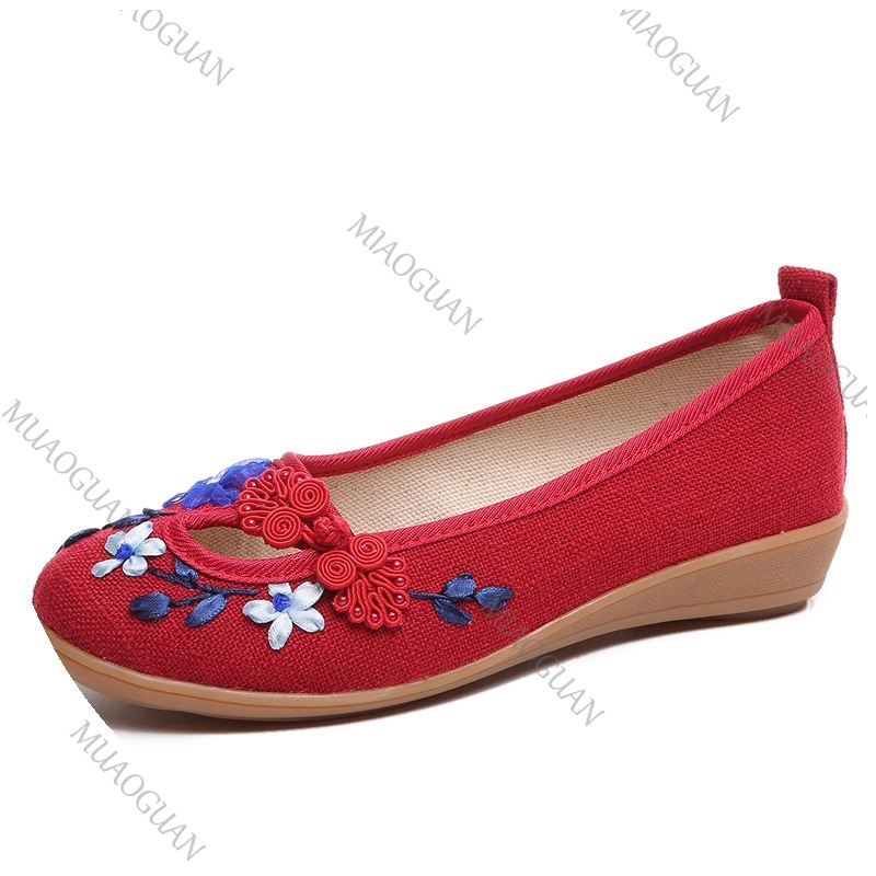 刺繍入り女性用コンフォートウェッジプラットフォームシューズ、 - Ethnic And Fashion のレビューと価格