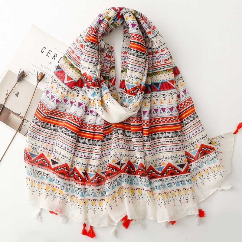 ファッションボヘミナエスニック花ビスコースショールラップ女性 - Ethnic Fashion For Ladies のレビューと価格