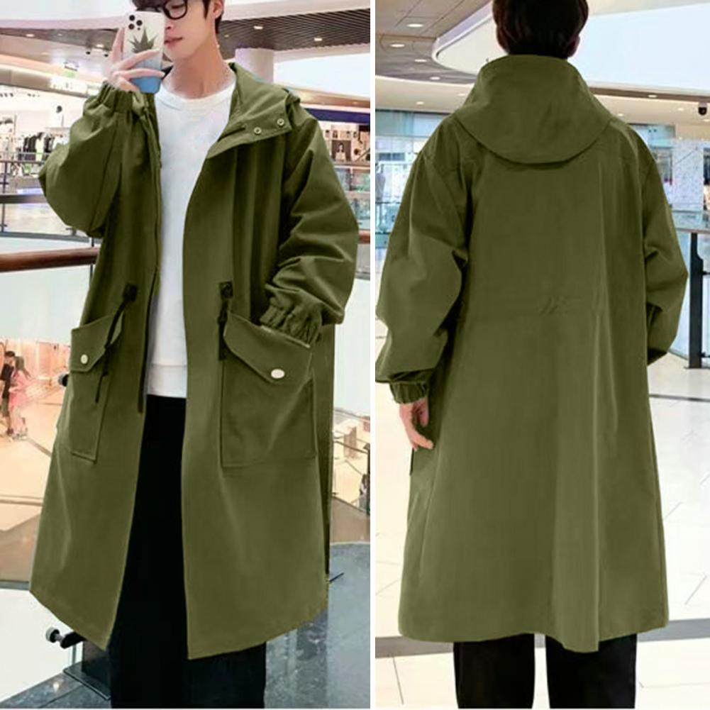 メンズロングフード付きトレンチコート,日本のヒップホップジャ - Haori Japanese Jacket のレビューと価格