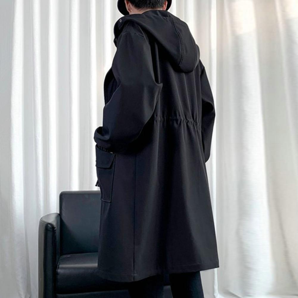 メンズロングフード付きトレンチコート,日本のヒップホップジャ - Haori Japanese Jacket のレビューと価格