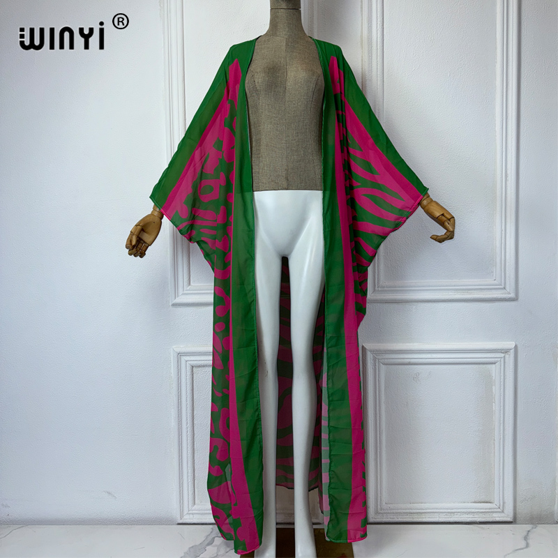 WINYI アフリカボヘミアンプリント着物風ルーズドレス 女 - Kaftan Women Boho のレビューと価格