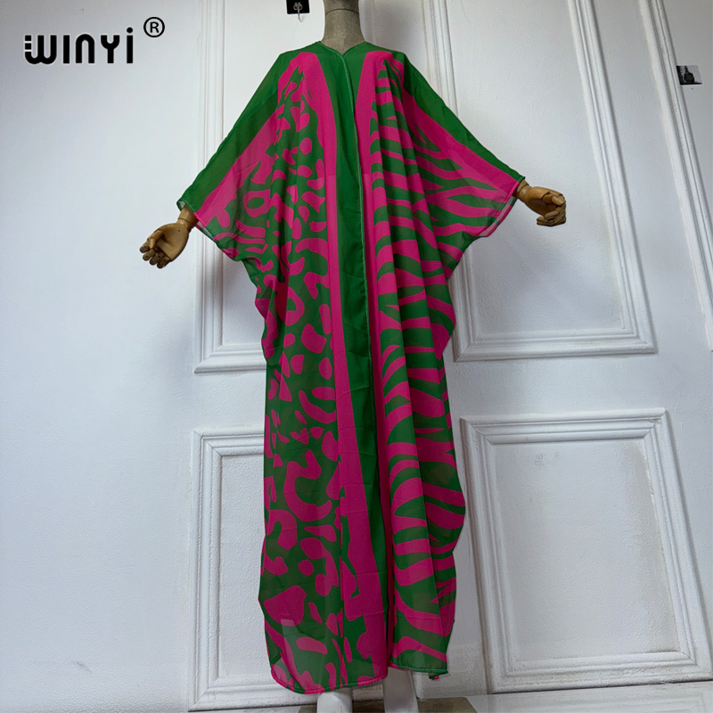 WINYI アフリカボヘミアンプリント着物風ルーズドレス 女 - Kaftan Women Boho のレビューと価格