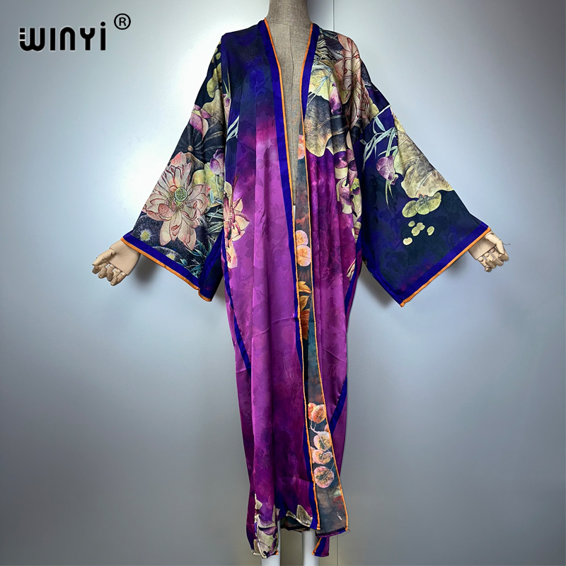 WINYI 着物高品質プリントドレスビーチウェアボヘミアンカ - Kaftan Women Boho のレビューと価格
