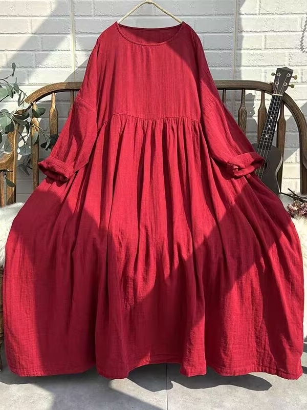 鮮やかなレトロロングドレス レディース プラスサイズ ハイウ - Ethnic Style Dresses のレビューと価格