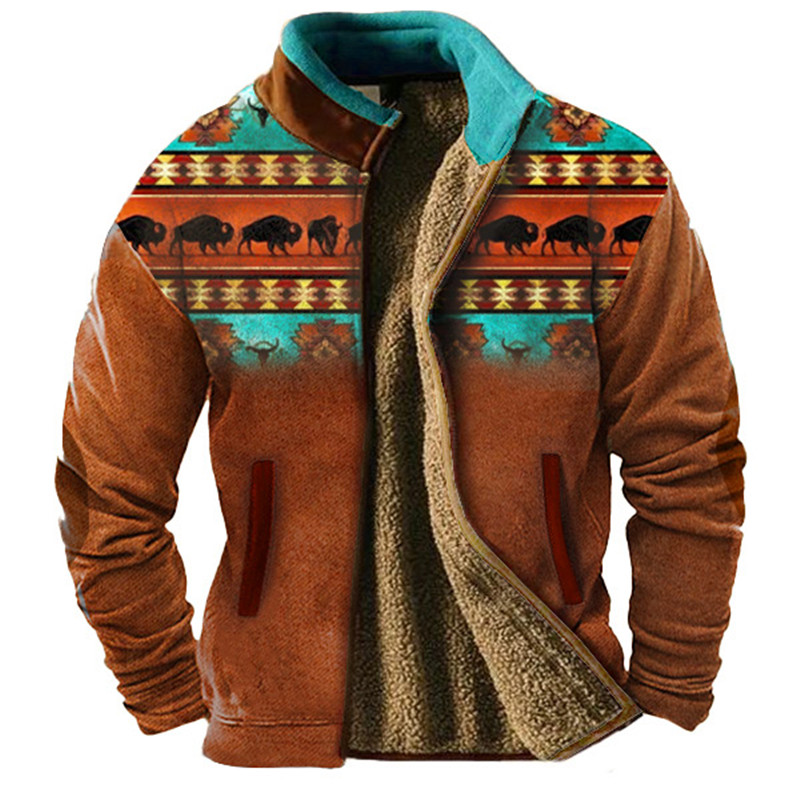 冬用メンズ長袖フルジッパーウール裏地ジャケット、冬に暖かい、 - Fashion Ethnic Wear For Men のレビューと価格
