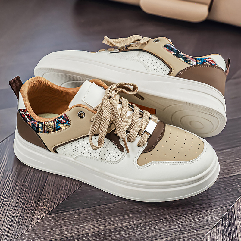 メンズホワイトプラットフォームスケートシューズエスニックパタ - Fashion Ethnic Wear For Men のレビューと価格
