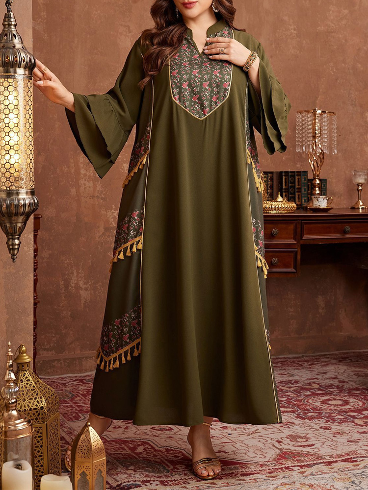 GIBSIE プラスサイズ エスニックスタイル プリント タ - Ethnic Style Dresses のレビューと価格